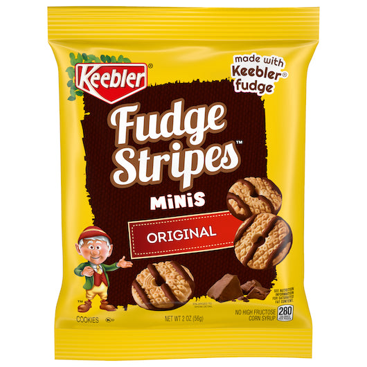 Keebler Fudge Stripes Minis Original Cookies, 2 Ounce Pouch