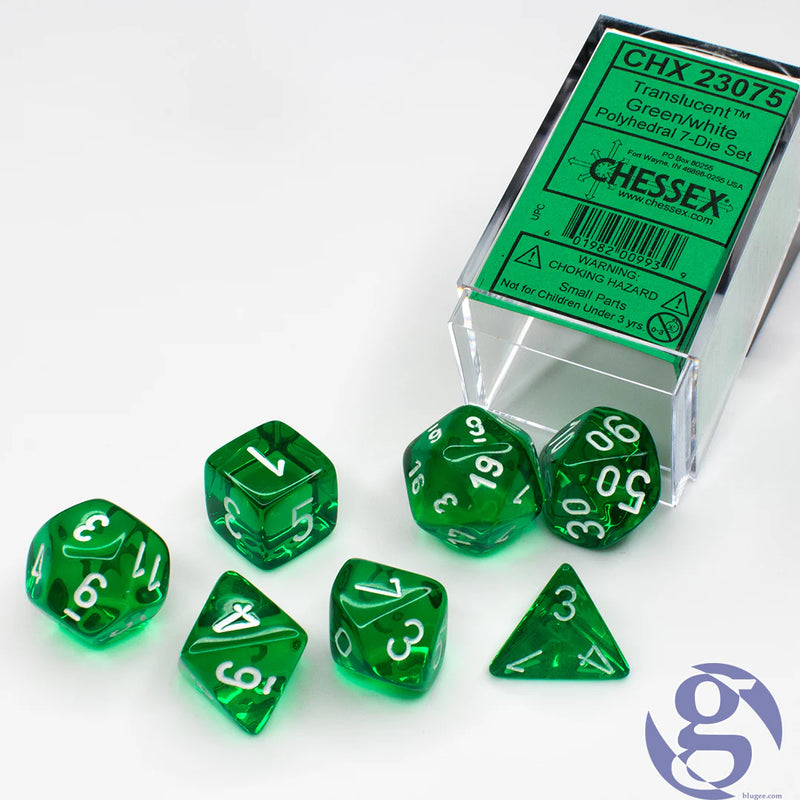 CHX 23075 Translucent Green/White 7-Die Set