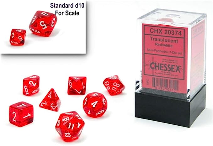 CHX 23074 Translucent Red/White 7-Die Set