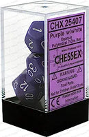 CHX 25407 Opaque: Opaque: Poly Set Purple/White 7-Die Set