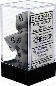 CHX 25410 Opaque: Poly Set Grey/Black 7-Die Set