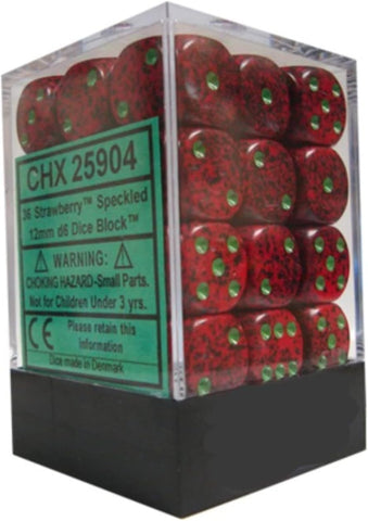 Chessex CHX25904 Dice-Speckled: 36D6 Strawberry Set, Speckled Strawberry