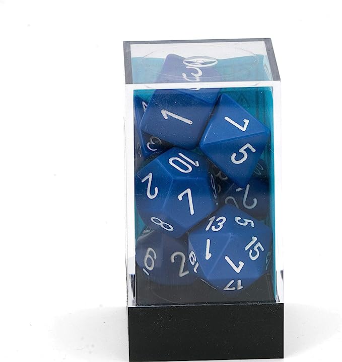 CHX 25406 Opaque: Poly Set Blue/White 7-Die Set