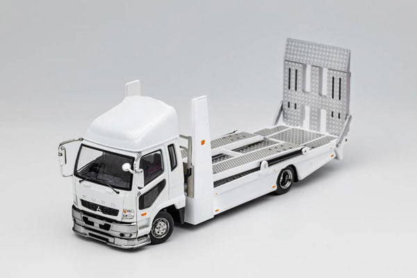 1/64 Mitsubishi FUSO Truck Double Decker Trailer White