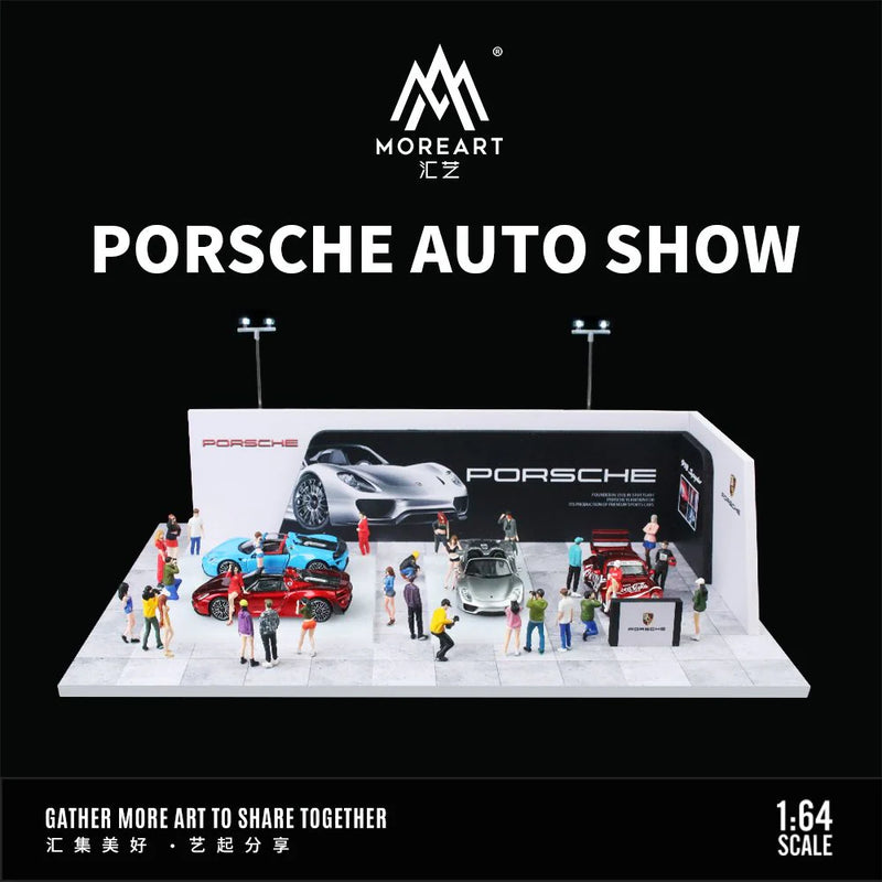 MoreArt 1/64 Assembly Diorama Auto Show with LED Light Porsche