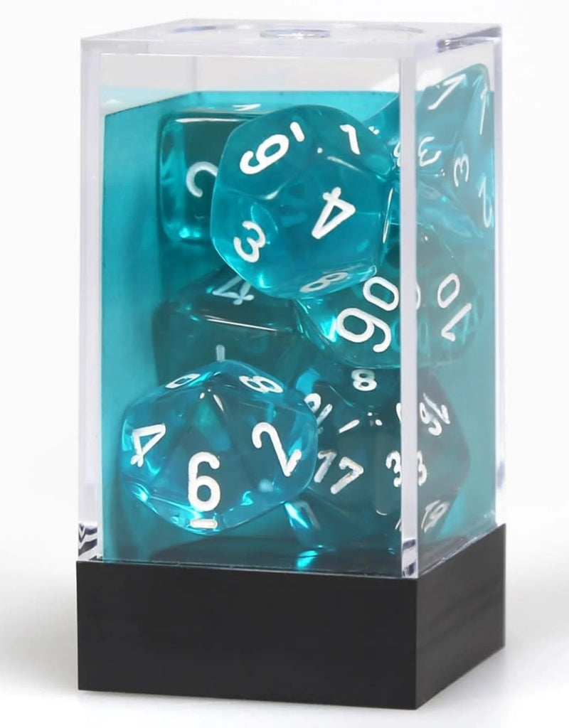 CHX 23085 Translucent Poly Teal/White 7-Die Set