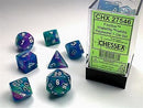 Chessex Dice: Menagerie 10 - Polyhedral Festive Waterlily/White (7ct)