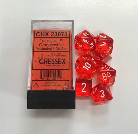CHESSEX 23073 Translucent: Poly Orange/White (7) Revised