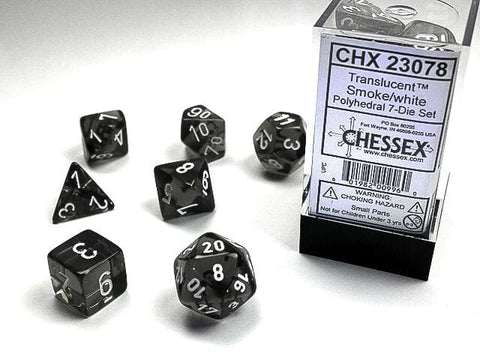 CHX 23078 Translucent Poly Smoke/White 7-Die Set