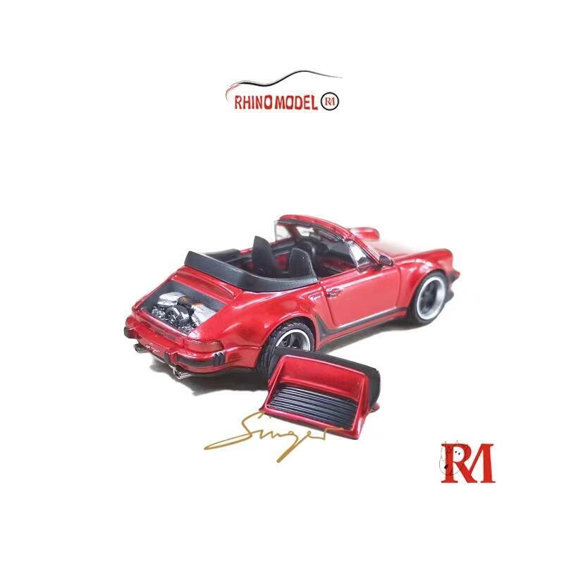 Rhino Model RM 1:64 Singer Turbo Study 930 Cabriolet Diecast Model Car Red