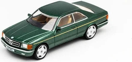 Mercedes Benz 500 SEC Green Diecast Car 1/64 DCT