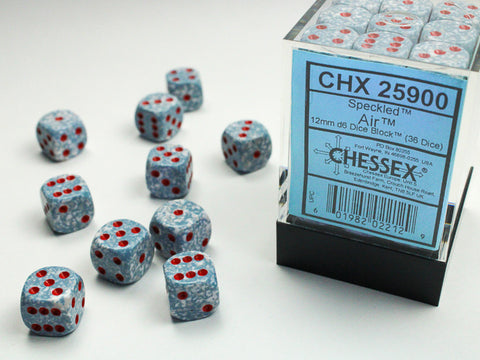 Chessex Dice: Air Elemental 12mm D6 Dice Block (36)