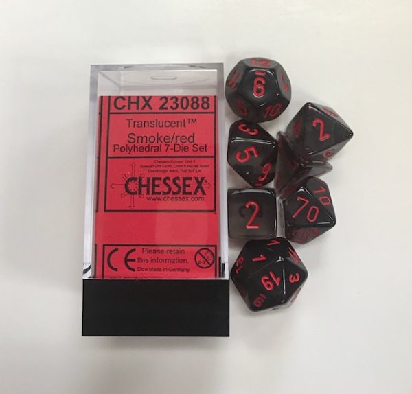 CHX 23088 Translucent Poly Smoke/Red  7-Die Set