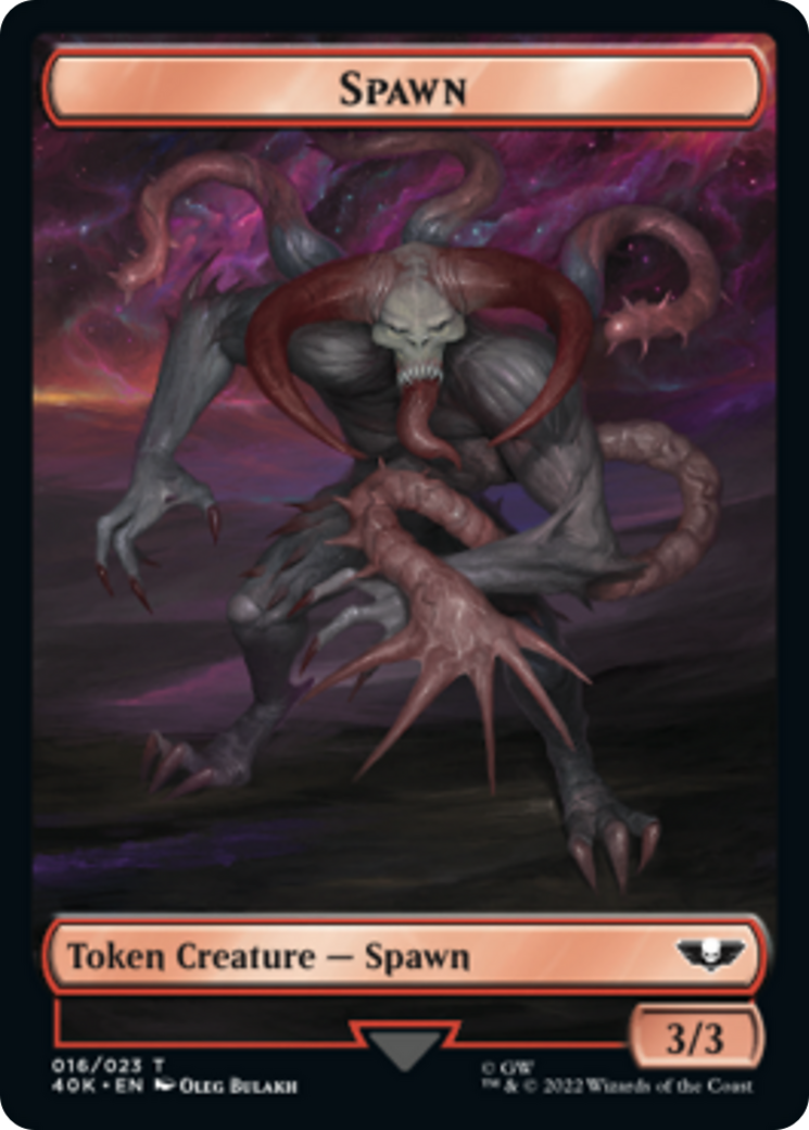Spawn // Blue Horror Double-sided (Surge Foil) [Warhammer 40,000 Tokens]